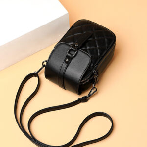 Women’s Fashion Shoulder Spring Embroidered Diamond Pattern Mini Crossbody Mobile Phone Bag