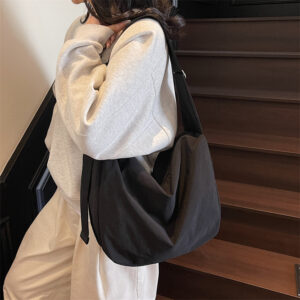 Large Capacity Canvas Crossbody Women 2026 New Style Ladies Tote Dumpling Commuter Cloth Single Shoulder Bag For Men
