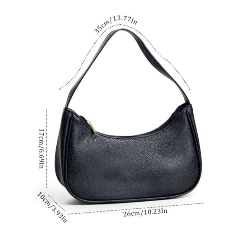 High-end Niche Design Baguette Shoulder Bag Cute Hobo Handbag Mini Clutch With Zipper - Image 2