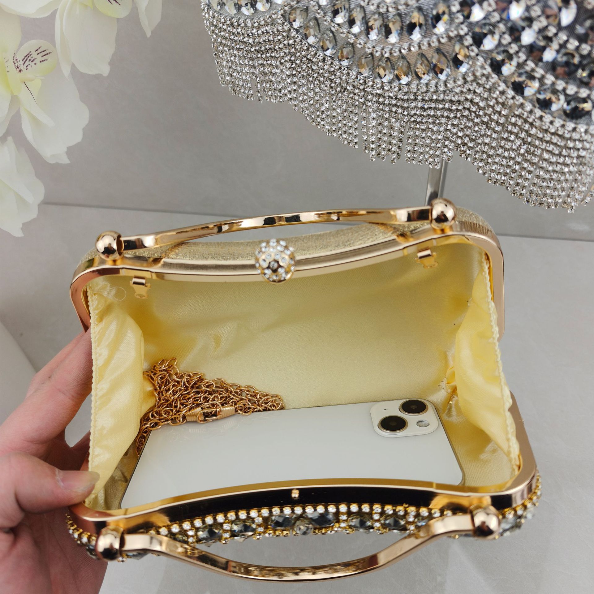 2026 Diamond Set Handbag, Tassel Bag, Wedding Banquet Single Shoulder Evening Dress Bag - Image 3