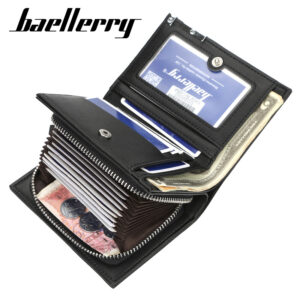 Bags New Men’s Short Fashion Casual Accordion Card Holder Large Capacity Zipper Wallet Wholesale