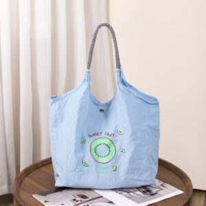 New Women’s Handba Embroidered Cartoon Series Lihtweiht Storae Lare Capacity Shoulder Tote Eco-friendly Shoppin
