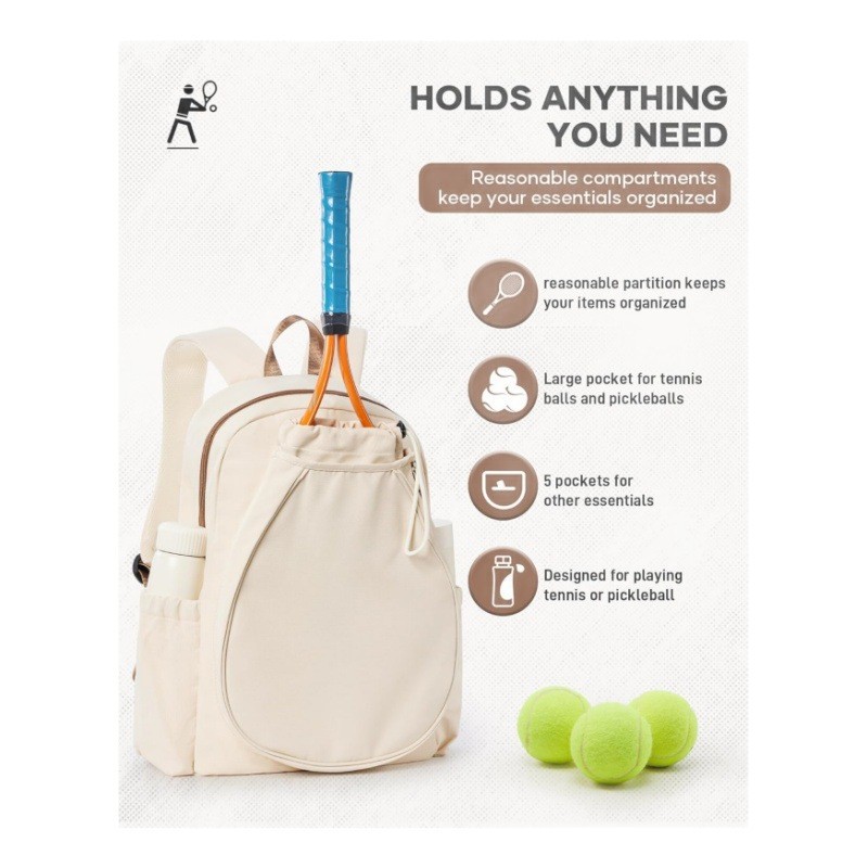 Tennis Backpack Outdoor Sports Shoulder Peak Ball Badminton Bag Functional Luggage - Image 5