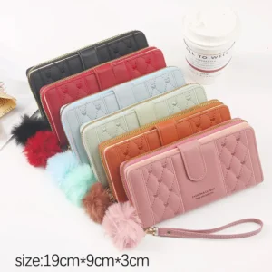 Women Long Wallet Pu Leather Holder Large Capacity Hasp Zipper Coin Purse Multi Card Organizer Cell Phone Wristlet