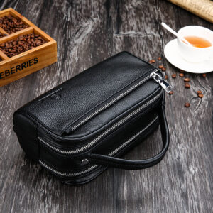 2026 High Quality Men’s Genuine Leather Handbag, Cowhide Large Capacity Business And Leisure Handbag