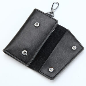 2026 New Genuine Cowhide Car Men’s Fashion Women’s Change Keycase Simple Black