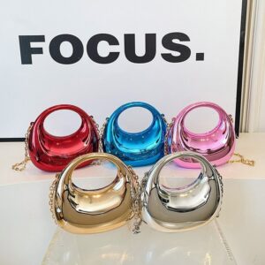 Mini Compact Exquisite Acrylic Fashion Niche Glossy Personality Shoulder Chain Evening Bag