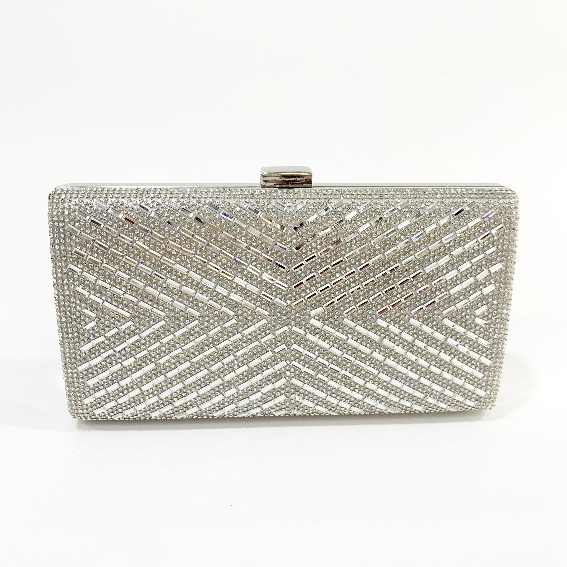 2026 New Evening Bag High-end X-shaped Stripe Rhinestone Clutch Purse - Image 7