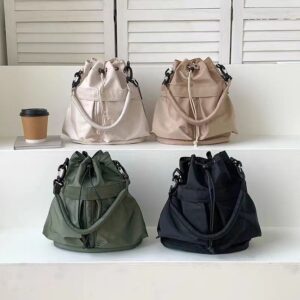 Women Shoulder nylon waterproof women large capacity handbag drawstring crossbody tote bag