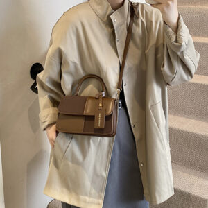 2026 Plaid Patchwork Matte Handbag New Autumn/Winter Trendy Fashion Single Shoulder Retro Crossbody Bag For Women