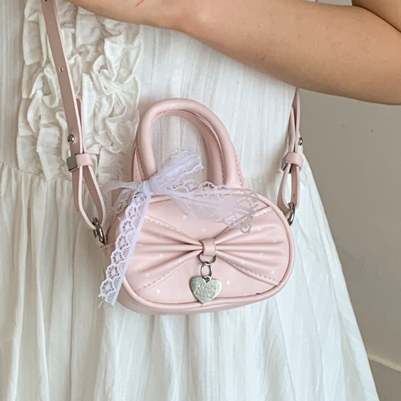 Sweet And Unique Design Bowknot Handbag For Women 2026 New Fashion Versatile Polka Dot Shoulder Crossbody Bag - Image 3