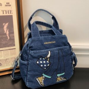 Versatile Three-way Fashion High-end Embroidered Denim 2026 New Niche Shoulder Textured Crossbody Bag