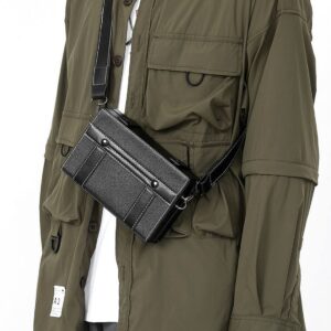​Trendy Crossbody For Men & Women – Minimalist PU Sling Bag With Anti-Bacterial Lining (Black/Brown, Urban Chic Style)​