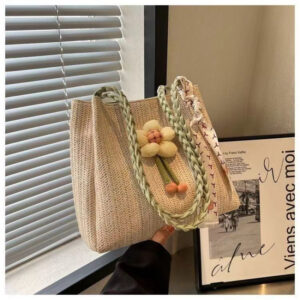 Woven Straw For Women Large Capacity 2026 New Summer Versatile Shoulder Beach Crossbody Commuter Tote Bag