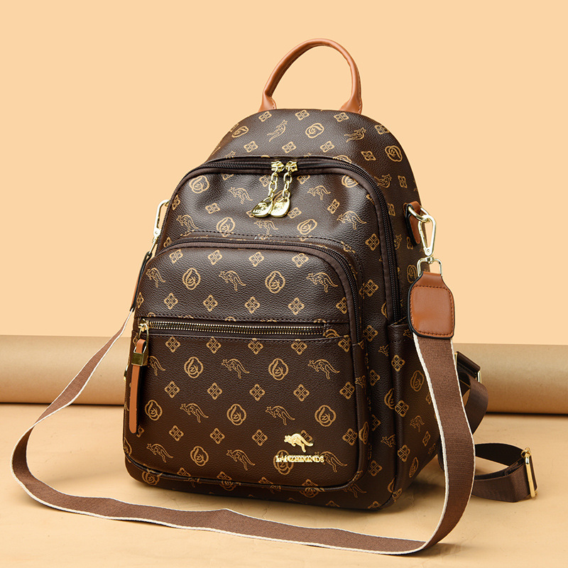 Bags New Women's Backpack Soft Leather Mommy Travel Bag Large Capacity - Image 3