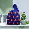 Polka dot orange and dark blue