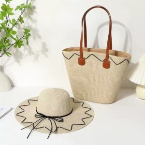 Women’s Woven Straw Set Large Capacity Vegetable Basket Shoulder Beachwear High End Commuter Tote Bag New Style