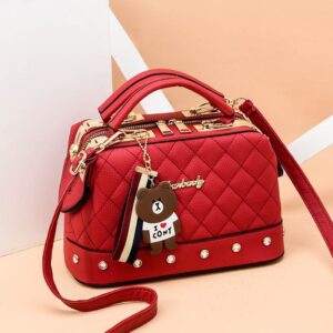2026 Fashion New Women’s Diamond Pattern Style Small Boston Shoulder Bag