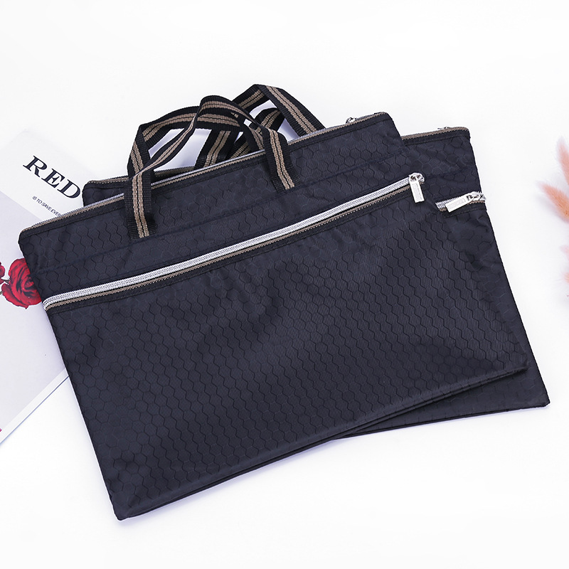 New Simple Office Tote Oxford Cloth A4 Document Storage Waterproof Zipper Bag - Image 2