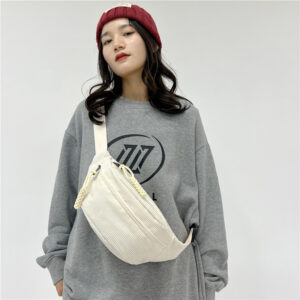 2026 New Chest Single Shoulder Personality Simple Women Casual Corduroy Waist Lazy Style Crossbody Bag