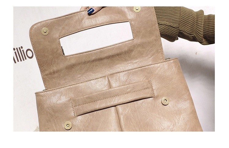 Women's minimalist fashionable bag, 2026 new PU carrying bag with cover, large capacity - Image 5