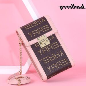 BAELLERRY Messenger Print Vertical Multifunctional Lock Chain Ladies High Quality Mobile Phone Bag Wallet