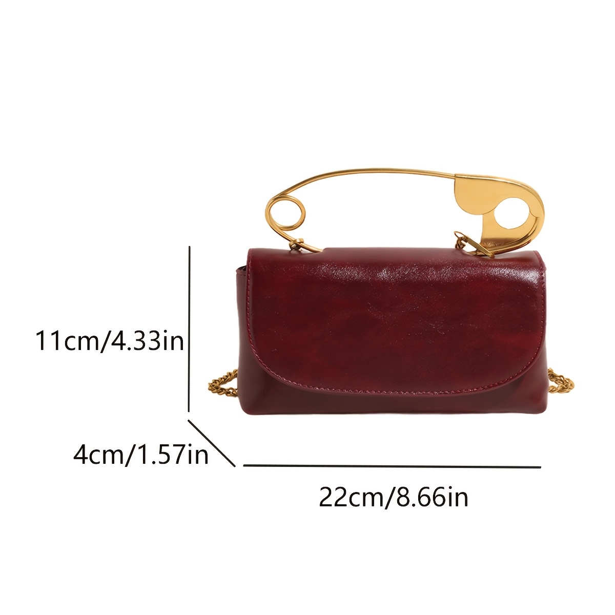Unique Large Pin Design Envelope Bag Ladies Punk Style Daily Evening Purse - Image 8