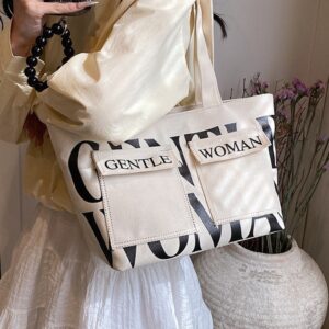 Gentle Woman Multi-Pocket Letter Canvas 2026 New High-End Handheld Shopping Shoulder Bag