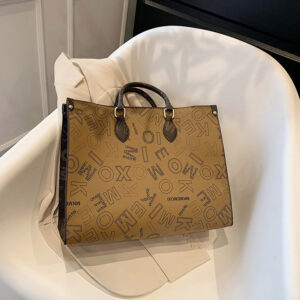 2026 New Women Vintage Letter Shopping Bag Large Capacity Versatile Trendy Foreign Trade Handbag