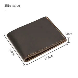 Crazy Horse Leather Simple 80% Off With Slots Photo Slot Men’s Wallet Top Layer Cowhide Card Holder