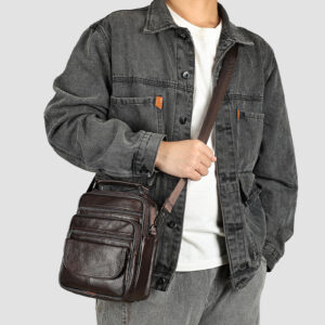 Genuine Leather Crossbody For Casual Travel, Men’s Small Bag, Minimalist Shoulder Bag