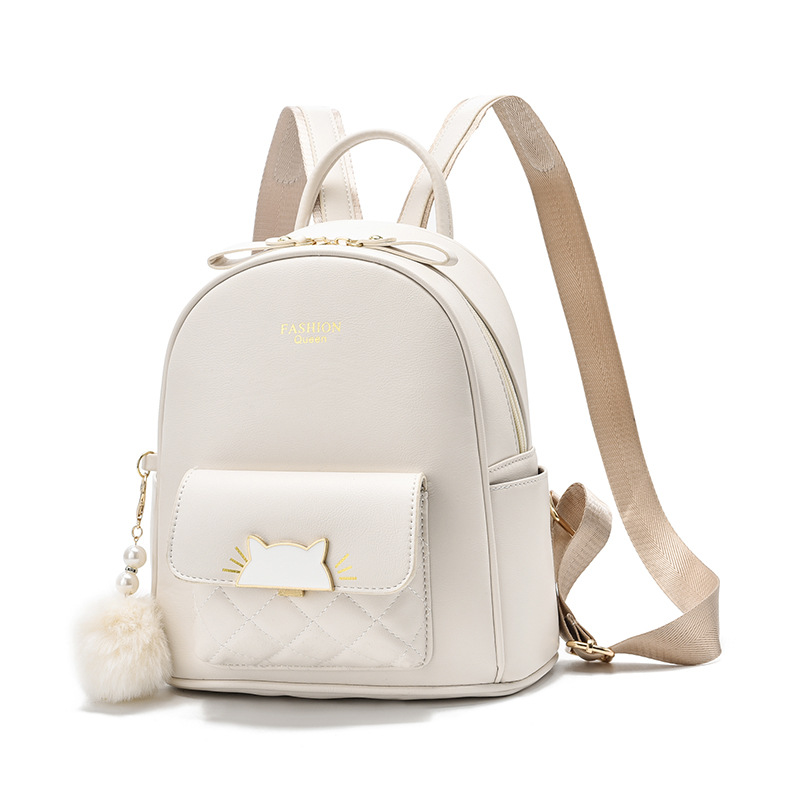 Fashion Soft Leather Women Net Celebrity Shopping Cartoon Large Backpack Leisure - Image 7