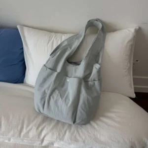 Korean Niche Large Capacity Tote For Women Summer Simple Solid Color Elegant Multi-Pocket Shoulder Underarm Bag