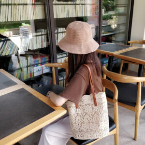 2026 New Korean Forest Style Lace Shoulder Handbag Women’s Shopping Large Capacity Bucket Bag