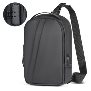 Multifunctional Men’s Password Anti-theft Backpack Sports Anti-splashing Messenger Large Capacity Cool Breast Bag