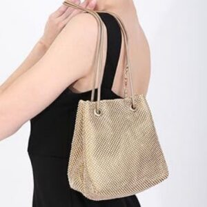 Non-Rust Handheld Bucket Evening Rhinestone Banquet Crossbody Bag