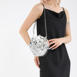 New Fashion Rose Flower Evening Hot-Selling Single Shoulder Box Coin Purse Lipstick Handheld Chain Crossbody Bag