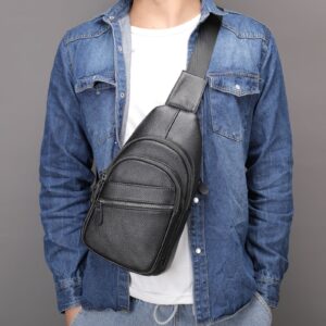 Marant Leather Versatile Chest Cowhide Men’s Crossbody Bag