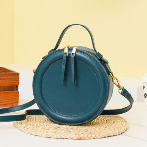New Solid color Crossbody For Round Small Handbag Women Fashion Designer Bags Leather Shoulder Bag Female Zipper Purse