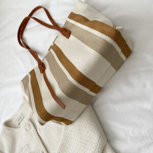 Korean style large capacity women’s shoulder female 2026 new simple vertical stripes casual tote bag fashion handbag
