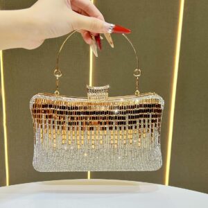New Women’s With Diamonds, Evening Dress Single Shoulder Crossbody Bag, Socialite Fashion Handbag