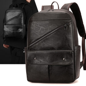 Bags Casual Large Capacity Travel Leather Computer Backpack Junior High School College Student Schoolbag Men’s Bag
