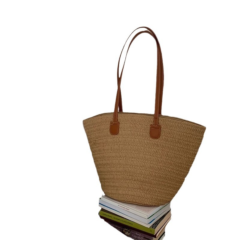 Straw For Women Large Capacity 2026 New Vacation Beach Woven Bucket Commuter Tote Bag Trendy - Image 5