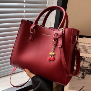 High End Women’s Large Capacity Bridesmaid Hand Held Tote Red Wedding Bridal Bag