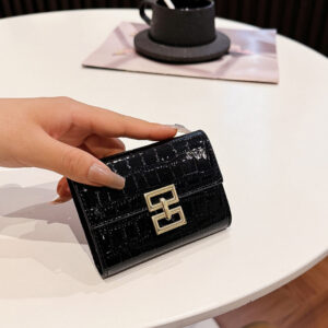 Niche Crocodile Pattern Card Holder For Women, Compact Multi-Card Slot Accordion Style, Exquisite High-End Portable