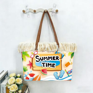 New Graffiti Painted Canvas Tassel Garden Large Capacity Commuter Shoulder Handbag Tote Bag Autumn Winter Style