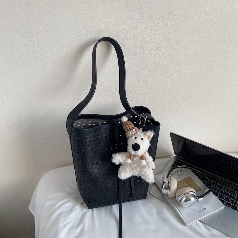 Women's Crossbody Cute Unique Hollow Design Shoulder Underarm Bucket Bag Summer Style Trendy Handbag - Image 9