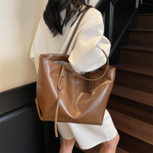 Large-capacity Women’s Tote Bag 2026 New Model, High-end Soft Leather Shoulder Bag, Popular For Work And Commuting