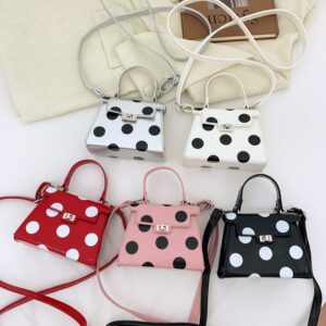 Autumn Casual Polka Dot Crossbody Bag Textured Korean Fashionable Bow Handbag New Style Trendy Kids & Baby’s Bags