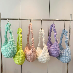 2026 New Korean Pleated Cloud Women’s Single Shoulder Crossbody Fashion Down Jacket Underarm Dumpling Bag